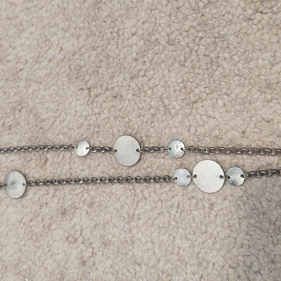 Rustic silver long and short necklace - Picture 4 of 4